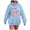 Sky Blue, variant on Towmus She Is A Fighter Sweat Shirts for Womens Oversized Tops Cute Fall Clothes Casual Sweatshirts Letter Flower Print Hooded Pullover with Pocket