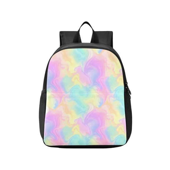 Toddler Backpack Trendy Pastel Abstract Swirl Waterproof Lightweight Backpack Casual Mini Daypack for Daycare & Travel