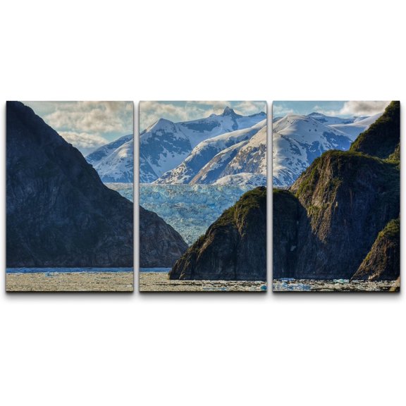 wall26 Canvas Print Wall Art Set Snow Capped Mountain Landscape & Ocean Nature Wilderness Photography Realism Rustic Scenic Colorful Travel Ultra for Living Room, Bedroom, Office - 24"x36&qu