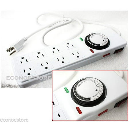 Power Strips With Timers 15 Amp Power Strip Surge Protector Timer 8 Outlet 24 Hour Hydroponic 120v, 15 AMP POWER STRIP SURGE PROTECTOR TIMER 8 OUTLET 24 HOUR HYDROPONIC 120V By Generic ()