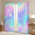 thumbnail image 2 of Ombre Laser 30%-50% Blackout Curtains,Shiny Stars Pearl Curtains,Gradient Glitter Print Insulated Curtains & Drapes,Dreamy Princess Window Curtains,2 Panels,(38Wx45L), 2 of 6