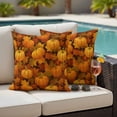 thumbnail image 4 of Orange Pumpkins Fall Outdoor Waterproof Pillow Covers, Thanksgiving Maple Leaf Harvest Decorative Square Throw Pillowcase Sofa Cushion Sham for Patio/Couch/Chair, 18"x18" 2 Pack, 4 of 8