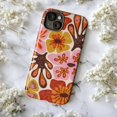 thumbnail image 5 of Retro Floral Phone Case, Boho Hand Drawn Abstract Flower Pattern Pink Mustard Cover for iPhone 17 16 15 14 13 12 11 Plus Pro Max Mini, 5 of 6