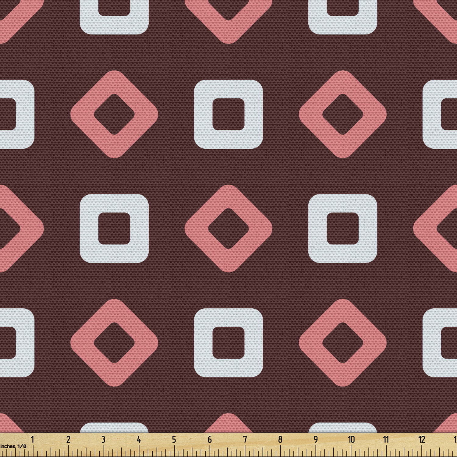 Abstract Geometry Fabric by the Yard, Pattern of Rhombus and Squares