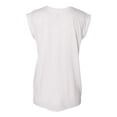 thumbnail image 3 of Ladies' Flowy Muscle T-Shirt with Rolled Cuff - WHITE - 2XL, 3 of 5