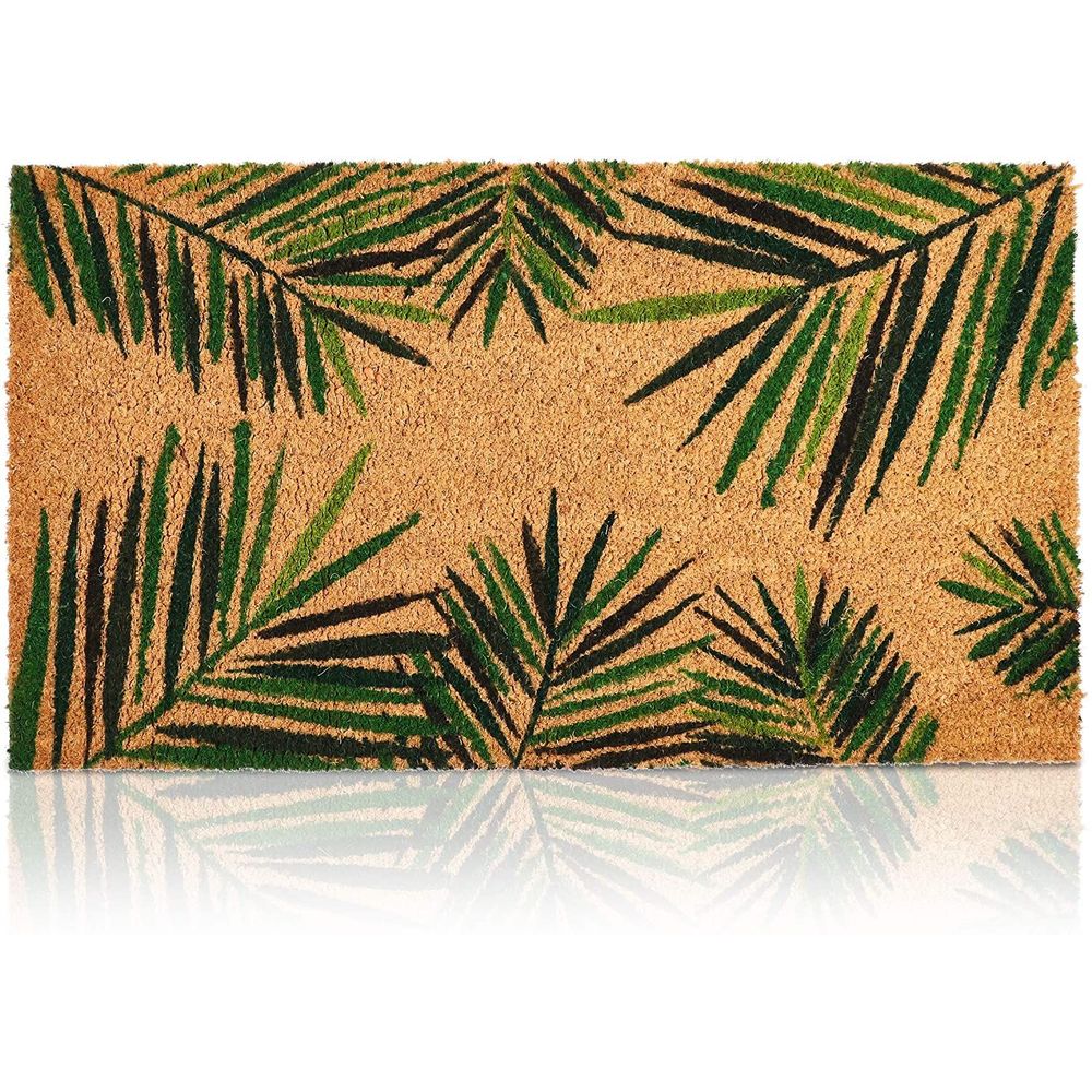 Tropical Coir Door Mat, Doormat for Outdoor & Summer Home Decor, Brown, 17 x 30 in