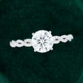 thumbnail image 5 of Silvago Jewel 14K White Gold Plated Ring - Brilliant 1.9 Ct Round Cut Diamond Ring - Engagement Hidden Halo Ring for Women's - Infinity Twisted Cross Over Shank Engagement Rings for Women's, 5 of 9