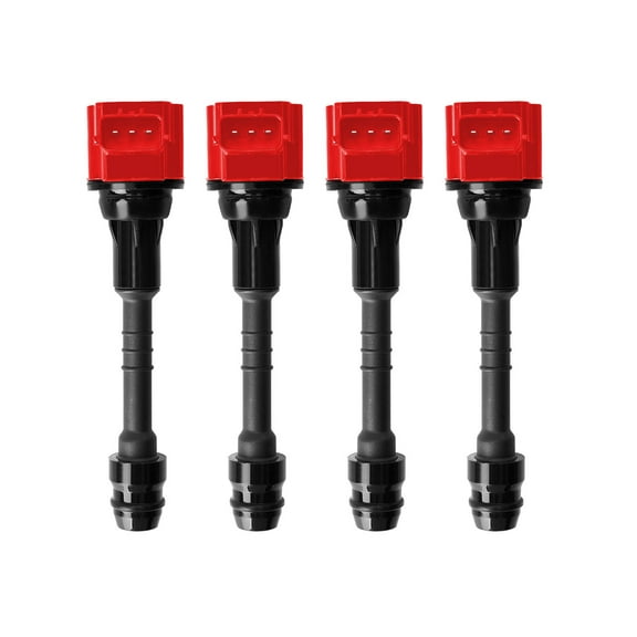 Set of 4 ISA Red Ignition Coils Compatible with 2002-2006 Nissan Sentra 1.8L Replacement for UF351