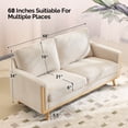 thumbnail image 5 of Ktaxon Corduroy Loveseat Sturdy Build, 2 Seater Sofa Solid Wood Frame, Living Room Couch Deep Seat for Small Space Apartment Home Beige, 5 of 8