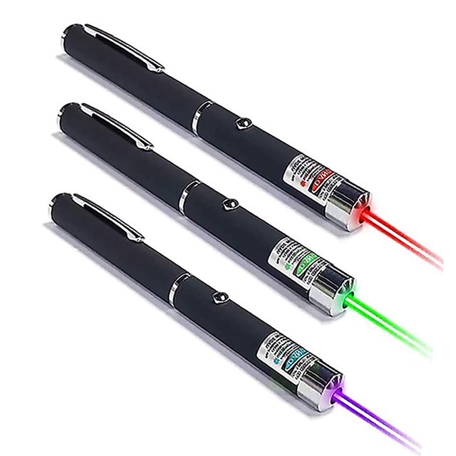 Cat Laser Pen for Kitten, 3PCS Indoor Interactive Handhold Cat Laser Teaser, Cat Hunting Toy for Cat/Dog Indoor Exercise Activity Color in RED/Green/Purple (No Battery Included)