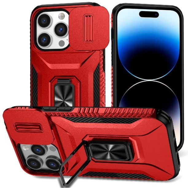 Funda para GANGXUN iPhone 14 Pro Max - Soporte metálico, Función magnética, Rojo