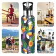 thumbnail image 7 of Yayeee 33oz Insulated Water Bottle Double Wall Stainless Steel with Flip Straw Lid, Colorful Toucans Pattern, 7 of 7
