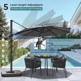 thumbnail image 3 of 10 Feet Patio Umbrella, Outdoor Cantilever Round Umbrella with Creative Swivel Handle and Easy Tilt, Windproof Offset Umbrella with 360° Rotation Patio Umbrellas for Garden Backyard Pool, 3 of 8