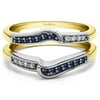 Diamonds (G,I2) and Sapphire Mounted in Sterling Silver Gorgeous Knott Designed Ring Guard Enhancer (0.22ctw)