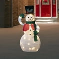 thumbnail image 3 of Northlight LED Lighted and Animated Tipping Hat Snowman Outdoor Christmas Figure - 36" - Warm White, 3 of 9