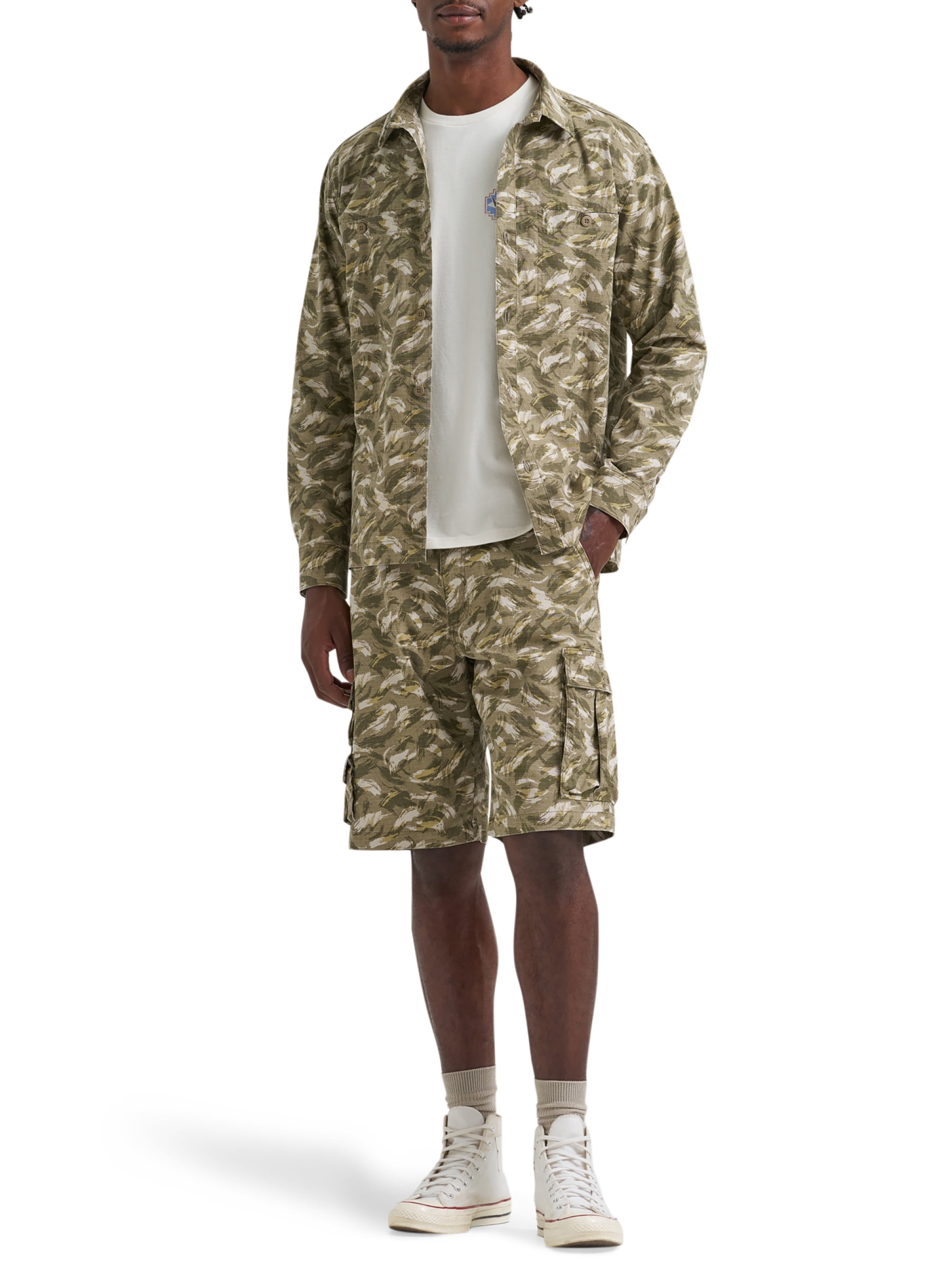 Wrangler® Men's Utility Streetwear Long Sleeve Shirt, Sizes S- 3XL