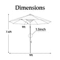 thumbnail image 3 of 10ft Patio Umbrella with Lights Outdoor Umbrella with Crank Lift System Brown, 3 of 5