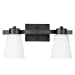 thumbnail image 3 of Prominence Home Fairendale 2 Light Matte Black Bathroom Vanity Light with Frosted Glass, 3 of 10