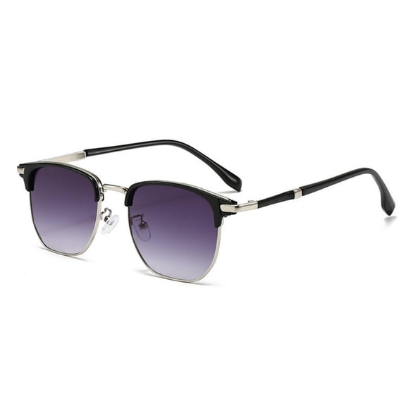Vintage Half Frame Sunglasses for Women and Men Fashion Metal Sun Glasses UV400 Protection Eyewear Travel Driving Sunscreen Glasses