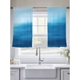 thumbnail image 5 of Abstract Art Sheer Curtains 54 Inches Long 2 Panels Ocean Waves Sky Blue Gradient Sea Painting Style Light Filtering Semi Sheer Window Curtains Drapes for Bedroom Living Room 52"x54", 5 of 7