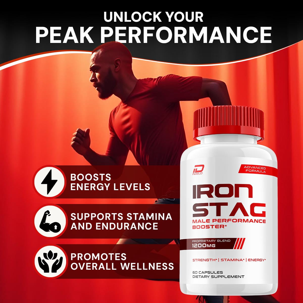 Iron Stag for Men Capsules – IronStag Vitamin Complex Pills, Energy, 5 Pack, 300 Capsules