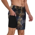 thumbnail image 3 of Daiia Watercolor Snake Skin Mens Swim Trunks Swim Shorts Quick Dry Swim Shorts with Mesh Lining Pockets-X-Large, 3 of 9