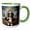 Green/White, variant on 3drose, Bernese Mountain Dog on Throne with Crown, 11oz Two-tone Red Mug