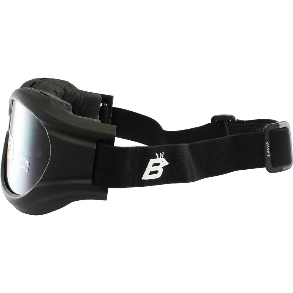 Birdz Eyewear Buzzard Motorcycle Goggle Kit Black Frame//Clear, Smoke and Yellow Lens