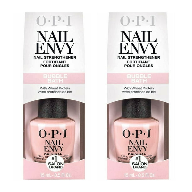 2 X Opi Nail Polish Nail Envy Treatment Strength Color Bubble Bath With Wheat Protein Size 15 Ml Walmart Com