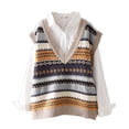 thumbnail image 4 of Christmas Sweaters for Women Loose Fit College Style Embroidered Jacquard Knit Sweater Vest Elegant Sleeveless Pullover Top For Casual Wear Christmas Sweaters, 4 of 5