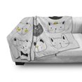 thumbnail image 3 of Cat Soft Flannel Fleece Throw Blanket, Cats Moustache Bow Tie Hat Crown Fluffy and Fish Humor Faces Graphic, Cozy Plush for Indoor and Outdoor Use, 50" x 60", Yellow Grey, by Ambesonne, 3 of 6
