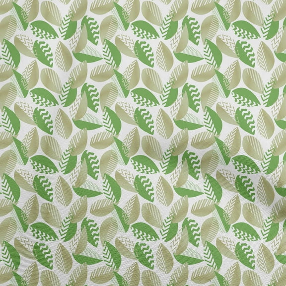 oneOone Polyester Spandex Pear Green Fabric Leaves Sewing Fabric By The Yard Printed Diy Clothing Sewing Supplies 56 Inch Wide-aC