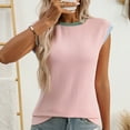 thumbnail image 6 of CYRBOKO Tank Tops for Women, Crew Neck Knitted Summer Soft Sleeveless top Pink Size 2XL, 6 of 8