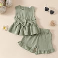 thumbnail image 2 of HCNTES Baby Girls Toddler Summer Outfit Set Short Sleeve T-shirt Elastic Waist Shorts 2 Piece Short Set Summer Pjs For 18-24 Months 2t 3t 4t 5t 6t 7t 8t 9t Kids Short Pajamas Set, 4-5 Years, 2 of 9
