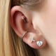 thumbnail image 3 of Pendientes de corazón inicial de Silvora, tachuelas de plata esterlina hipoalergénicas para mujer, diminuta letra O, dijes de oreja, regalo de joyería para cumpleaños, día de la madre, 3 of 8