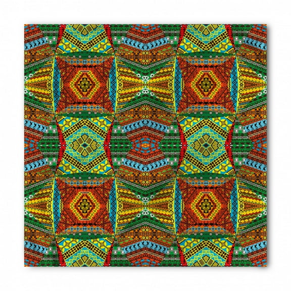 African Bandana, Native Motifs, Unisex Head and Neck Tie, by Ambesonne