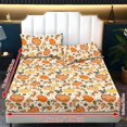 thumbnail image 6 of Garronmavis Fall Pumpkin Bow Print Twin Size Bedding Set, 2 Soft Decorative Pillow Shams & 1 Deep Pocket Fitted Sheet, Autumn Harvest Pattern Bed Cover for Kids, 137cm*193cm, 6 of 7