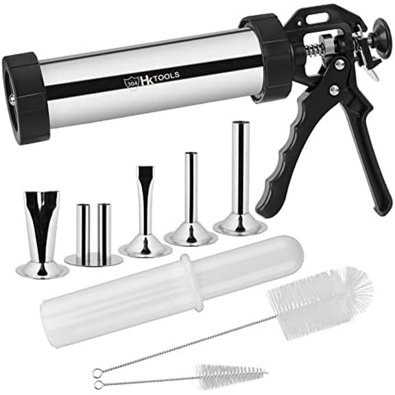 4rd Gen 2.1LB Jerky  Kits, Jerky Maker , Beef Jerky , Stainless  Sausage Stuffer Jerky Making  with 5 Stainless Nozzles, 2 Cleaning Brushes, 1 Stomper