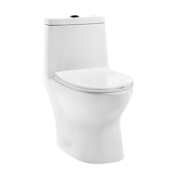Dieppe One Piece Toilet Dual Vortex™ Flush, Black Hardware 1.1/1.6 gpf