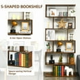 thumbnail image 4 of Patiojoy 6-Tier S-Shaped Wooden Bookshelf Storage Bookcase Multifunctional  Display Stand Shelf Coffee, 4 of 8