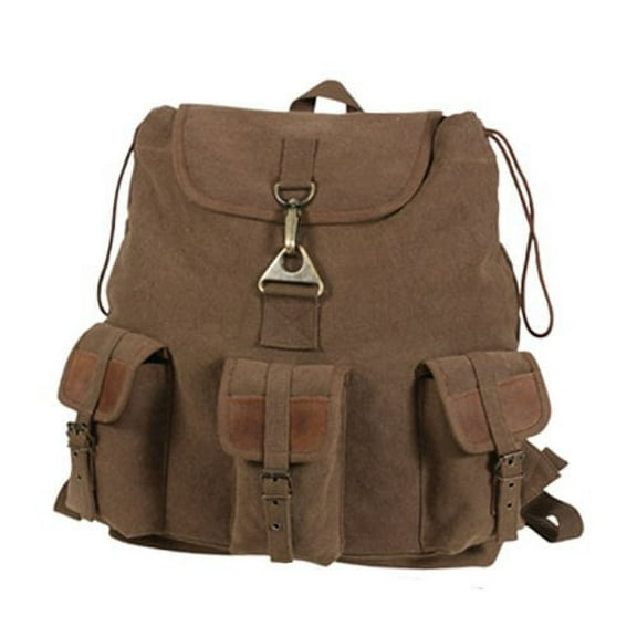 Rothco 11204 Vintage Canvas Wayfarer Backpack with Leather Accents