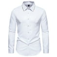 thumbnail image 2 of Njoeus Men's Fashion Patchwork Dress Shirts Slim Fitted Long Sleeve Button up Casual Work Shirts, 2 of 8