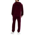 thumbnail image 4 of yuCgh Men's Velvet Hooded Sweatshirt and Tapered Leg Pants Set, Two-Piece Luxe Loungewear for Men in Soft and Warm Fabric,Wine L, 4 of 4