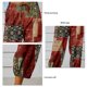 thumbnail image 5 of Pantalones de pierna ancha para mujer, estampado floral, cintura elástica, cierre con cordón, pantalones cortos con puños ceñidos, Rojo L, 5 of 6