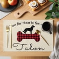 thumbnail image 2 of Black Red Buffalo Plaid Placemats Set of 4, Bones Cute Dogs Pets Placemats for Dining Table, Place Mats for Kitchen Tabletop, Waterproof Wipeable Dining Table Mats Set, 2 of 9