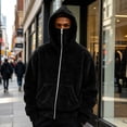 thumbnail image 7 of Zormilly Fleece Jacket Men Winter Fuzzy Zip Up Hoodie with Pockets Balaclava Fashion Warm Coats, S-3XL, 7 of 7