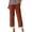 Coffee, variant on VEKDONE Women's Straight Trousers with Pockets High Waist Drawstring Loose Fit Anlke Pants Fashion Lace Trim Hem Long Pants Army Green L