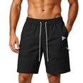 thumbnail image 2 of Men's Casual Shorts 5 Inseam Quick Dry Lightweight Stretchy For Beach Vacation Hiking Gym Workout Running | Zenithor,Black M, 2 of 6