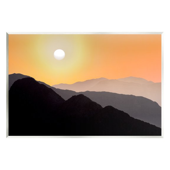 Stupell Industries Orange Sky Mountain Silhouettes Landscape Photography Unframed Art Print Wall Art