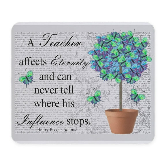 CafePress - Retired Teacher Butterfly Blanket Blue Mousepa - Non-slip Rubber Mousepad, Gaming Mouse Pad